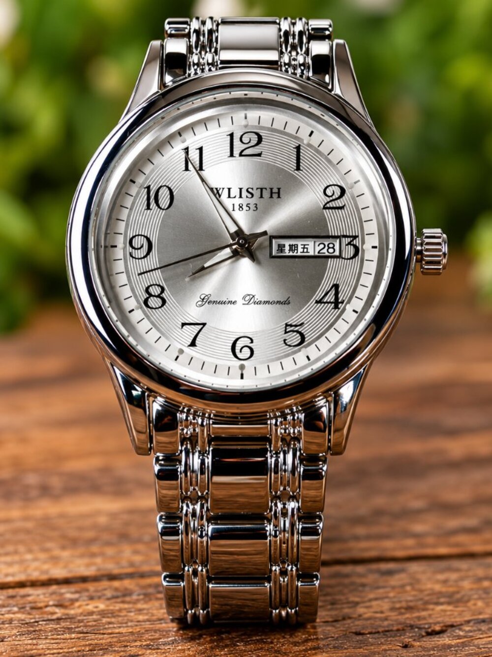 WA-39--Whisth Men's Ultra Thin Quartz Watch Stainless Steel Calendar Week Displa
